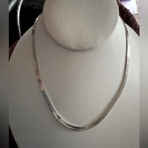Vintage Monet Silver Herringbone Chain, 18" (unisex)